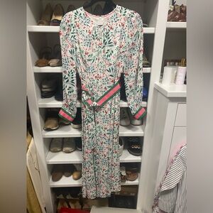 Boden Multicolor Floral Long Sleeve Dress